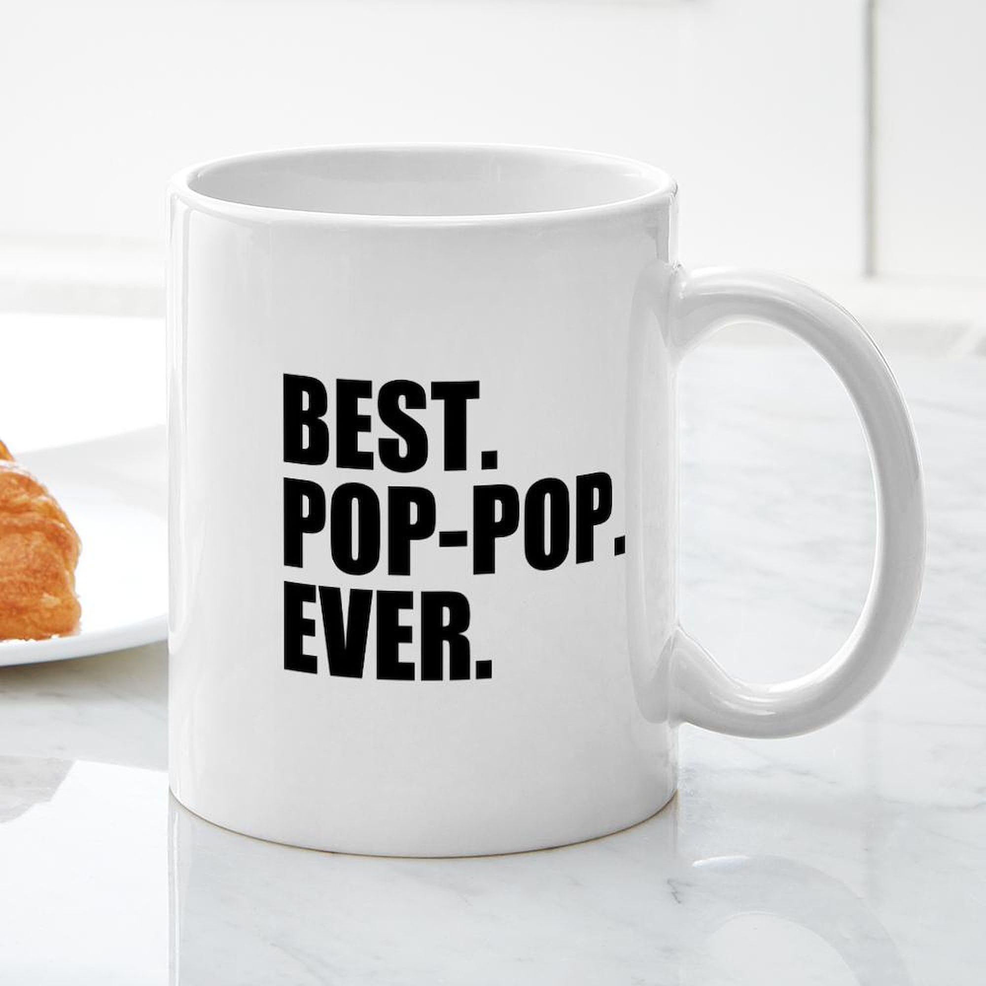 Best Pop Pop Ever 11 oz Ceramic Coffee Mug - 325 ml White Coffee Cup for Office, Home & Gifts - Funny Novelty Mug for Tea, Hot Chocolate & Coffee Lovers