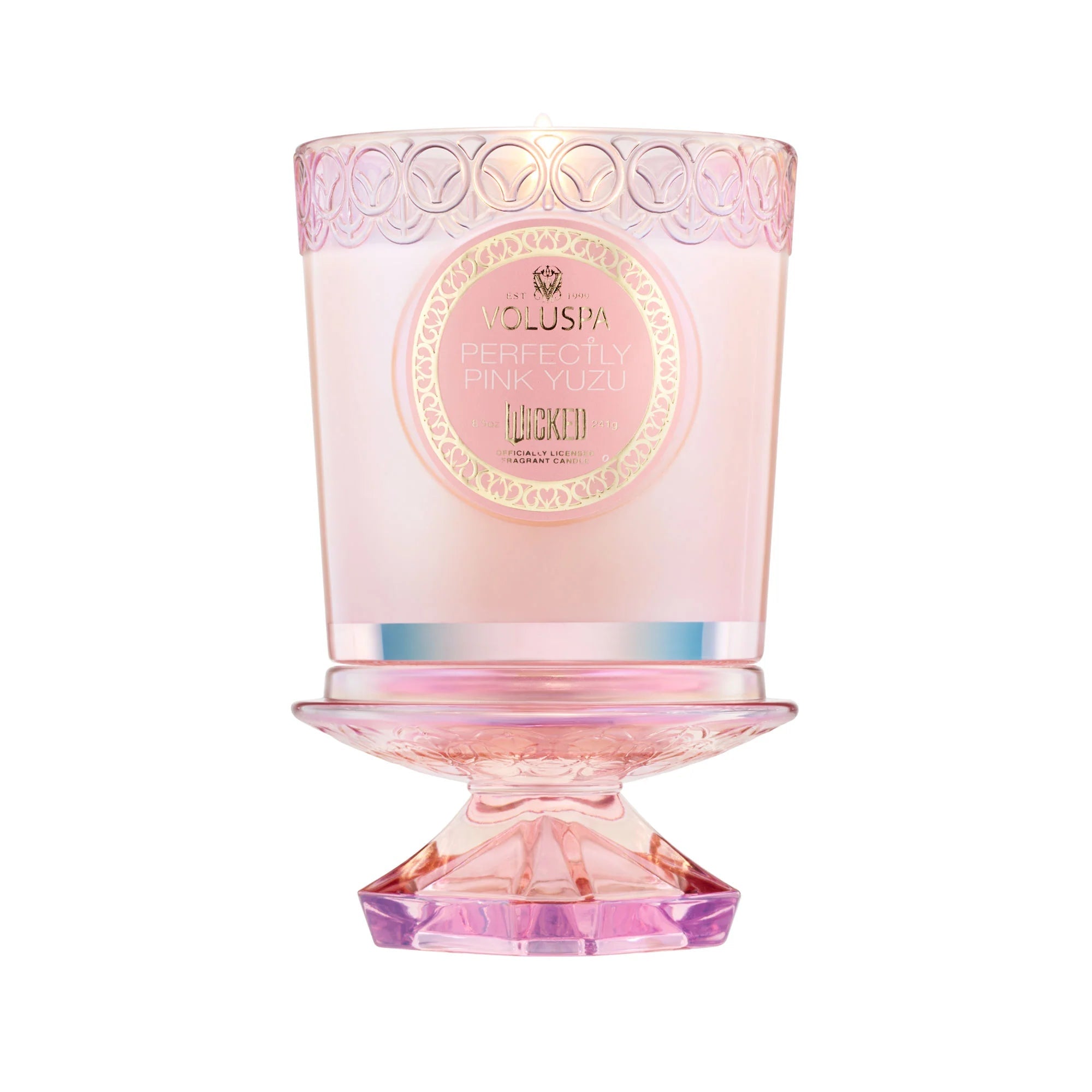 Glinda’s Perfectly Pink Yazu Scented Candle 8.5oz - Wicked Collection | Floral Home Fragrance for Relaxation, Spa & Gift Giving