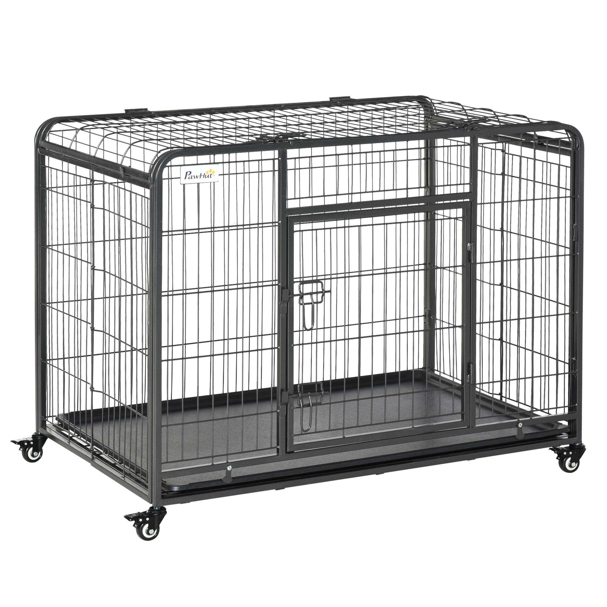 **PawHut Heavy Duty Metal Dog Crate - 43