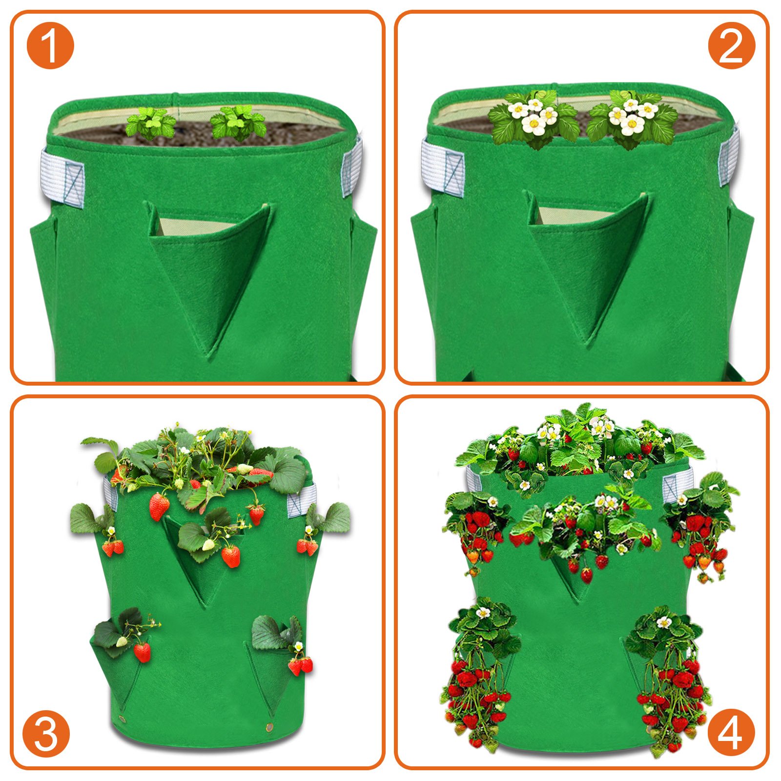 11 Gallon Nonwoven Fabric Grow Bags - Breathable Plant Pots for Strawberries, Tomatoes, Potatoes & Vegetables | Durable Reusable Planting Containers | Indoor/Outdoor Gardening, Raised Bed Alternative (1 Pack)