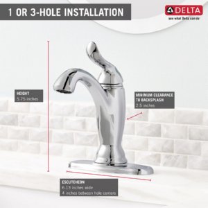 Linden Single Hole Single Handle Bathroom Faucet - Modern Waterfall Design for Sink Vanity, Perfect for Home & Hotel Bathroom Renovation