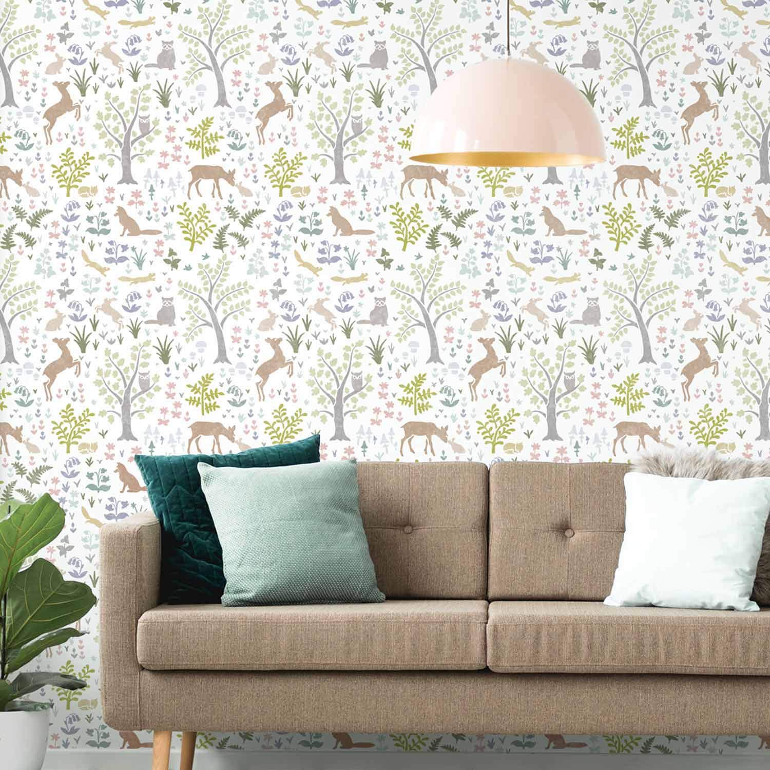 Tanglewood Forest Stencil - Large Wall Stencil for Nursery & Kids Room Decor - Woodland Animal Stencils for Painting Walls - DIY Home Decor - Perfect for Baby Nursery, Bedroom, and Playroom Makeovers