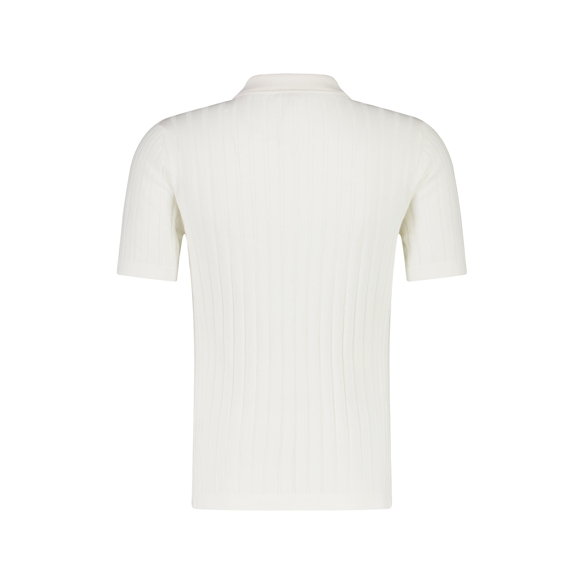 FRADI Men's Short Sleeve Ribbed Polo Shirt - Breathable Cotton Blend Casual Top for Golf, Work & Summer Outfits (White)