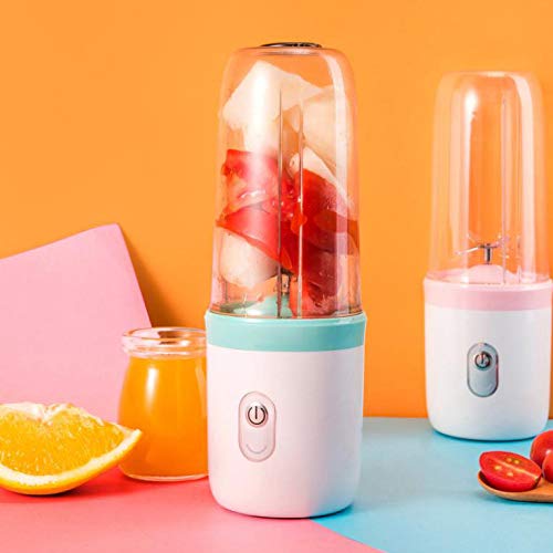 Portable Electric Juicer Cup - USB Rechargeable Mini Blender with 4 Stainless Steel Blades, 350ML Capacity for Smoothies & Juices | Perfect for Home, Office, Gym & Outdoor Activities | Compact & Travel-Friendly Design