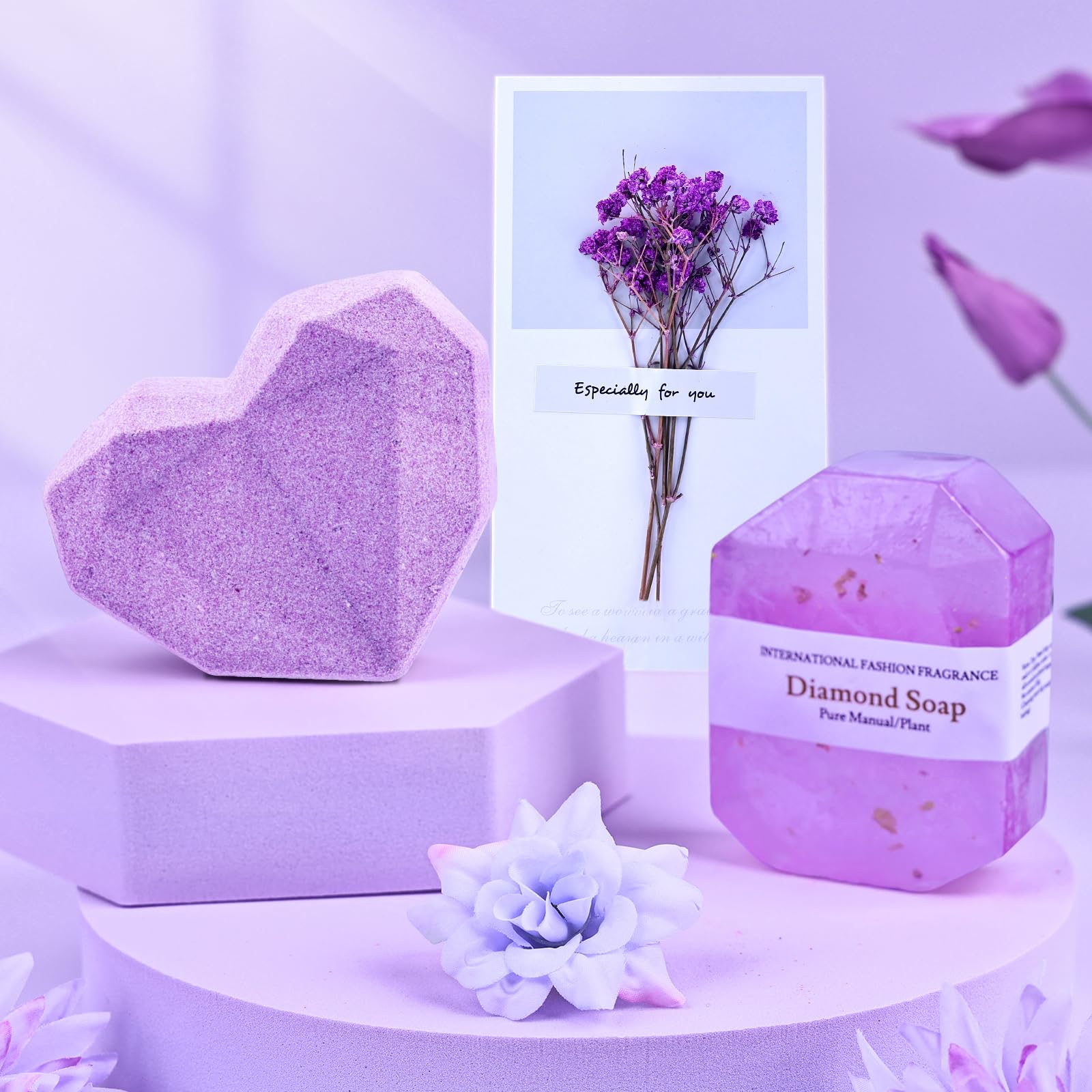 Luxury Spa Gift Set for Mom - Purple Flannel Blanket, Birthday & Mother's Day Gifts from Daughter or Son - Perfect for Relaxation, Christmas & Special Occasions