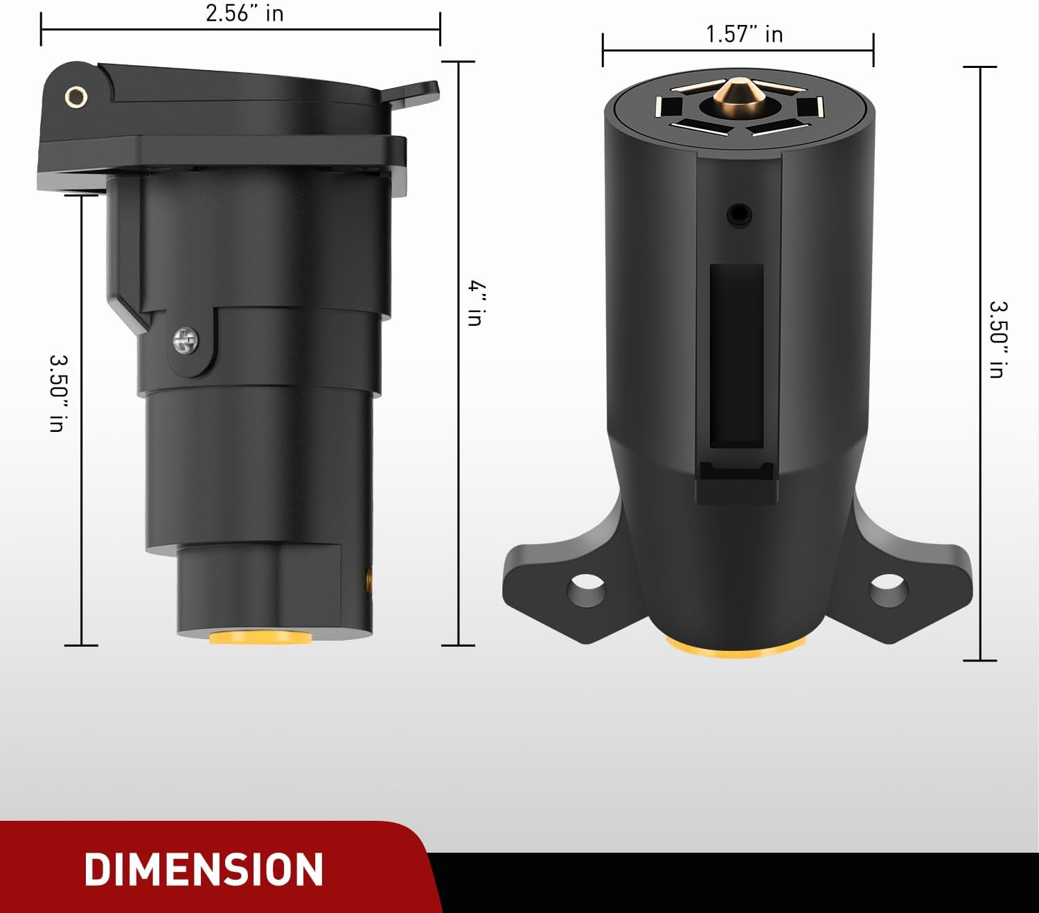 7 Pin Male to Female Trailer Adapter Plug - Heavy Duty Weatherproof Connector for Towing, RV, Boat & Utility Trailers