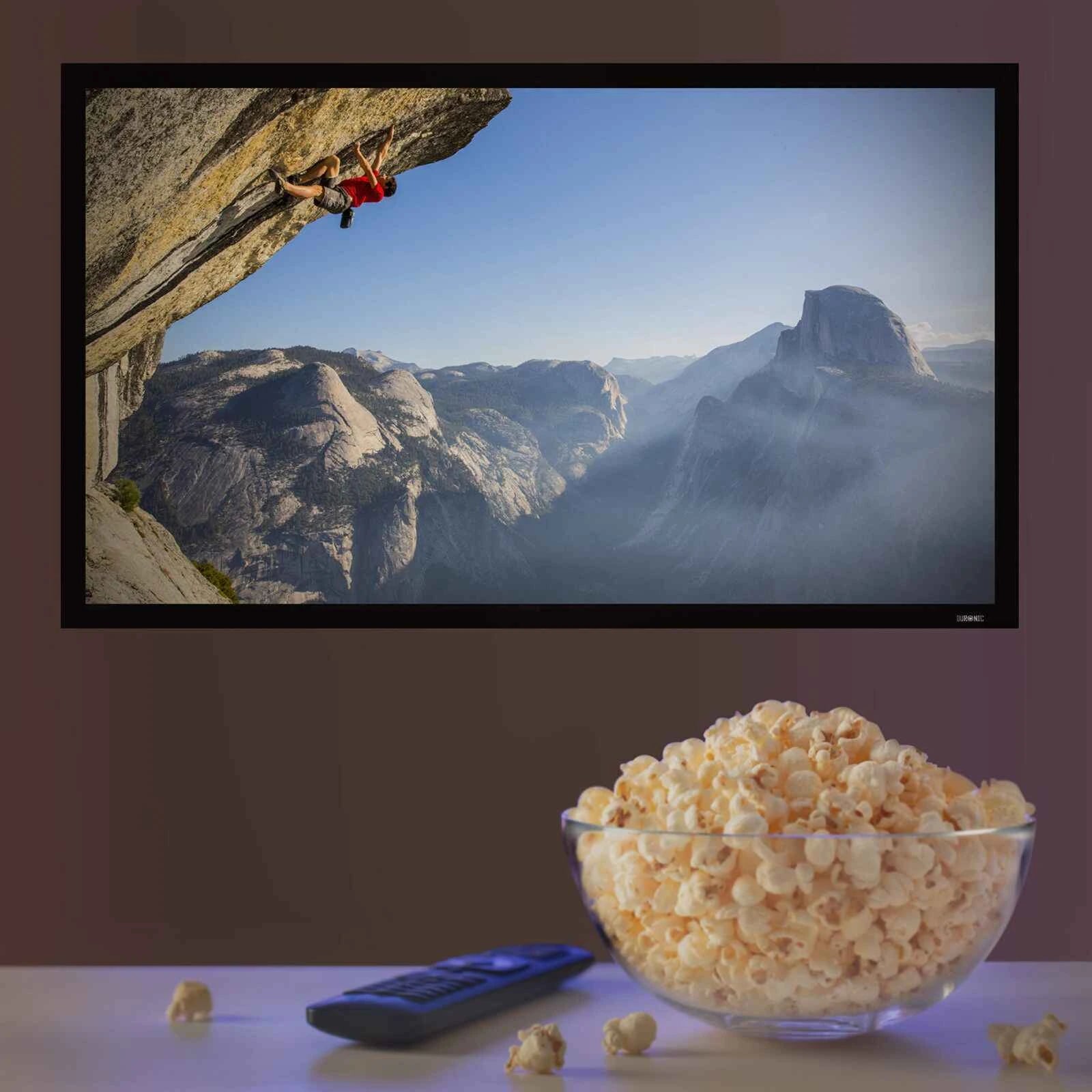 Duronic FFPS120/169 120-Inch Fixed Frame Projector Screen - HD Wall Mountable 16:9 Home Theater Movie Screen for Home Cinema, Classroom & Office Presentations | Perfect for Movie Nights, Business Meetings & Educational Use