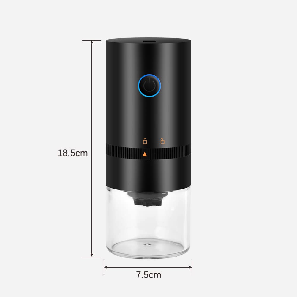 Kavolet Portable Electric Burr Coffee Grinder - 4 Cup Small Automatic Coffee Bean Grinder with Adjustable Grind Settings, USB Rechargeable 1250mAh Battery - Perfect for Home, Office, Travel, Hiking & Camping - Fresh Ground Coffee Anywhere