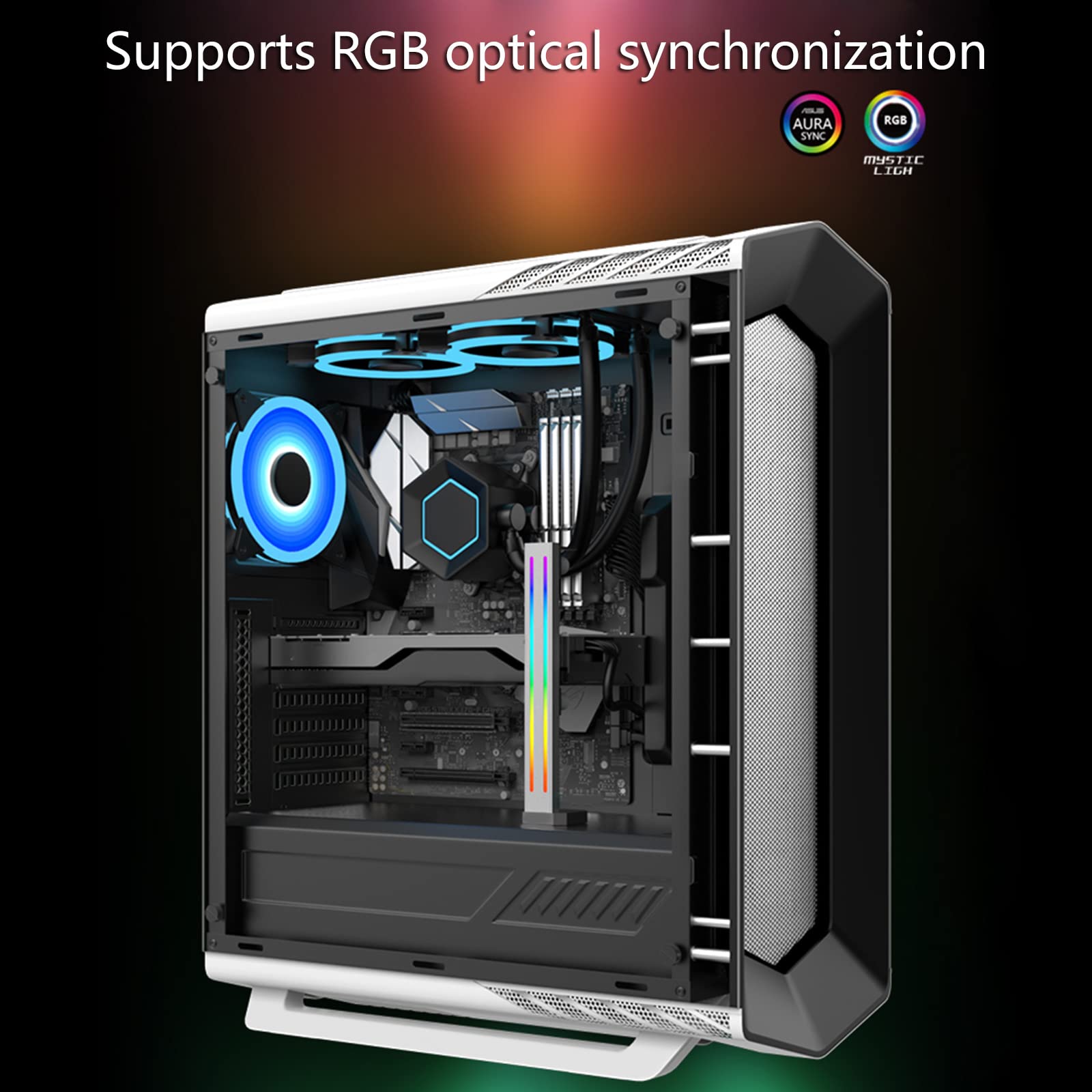 Adjustable ARGB Sync Graphics Card Bracket - Vertical GPU Support Stand with Height & Length Customization | Perfect for PC Gaming Rigs & Workstation Builds