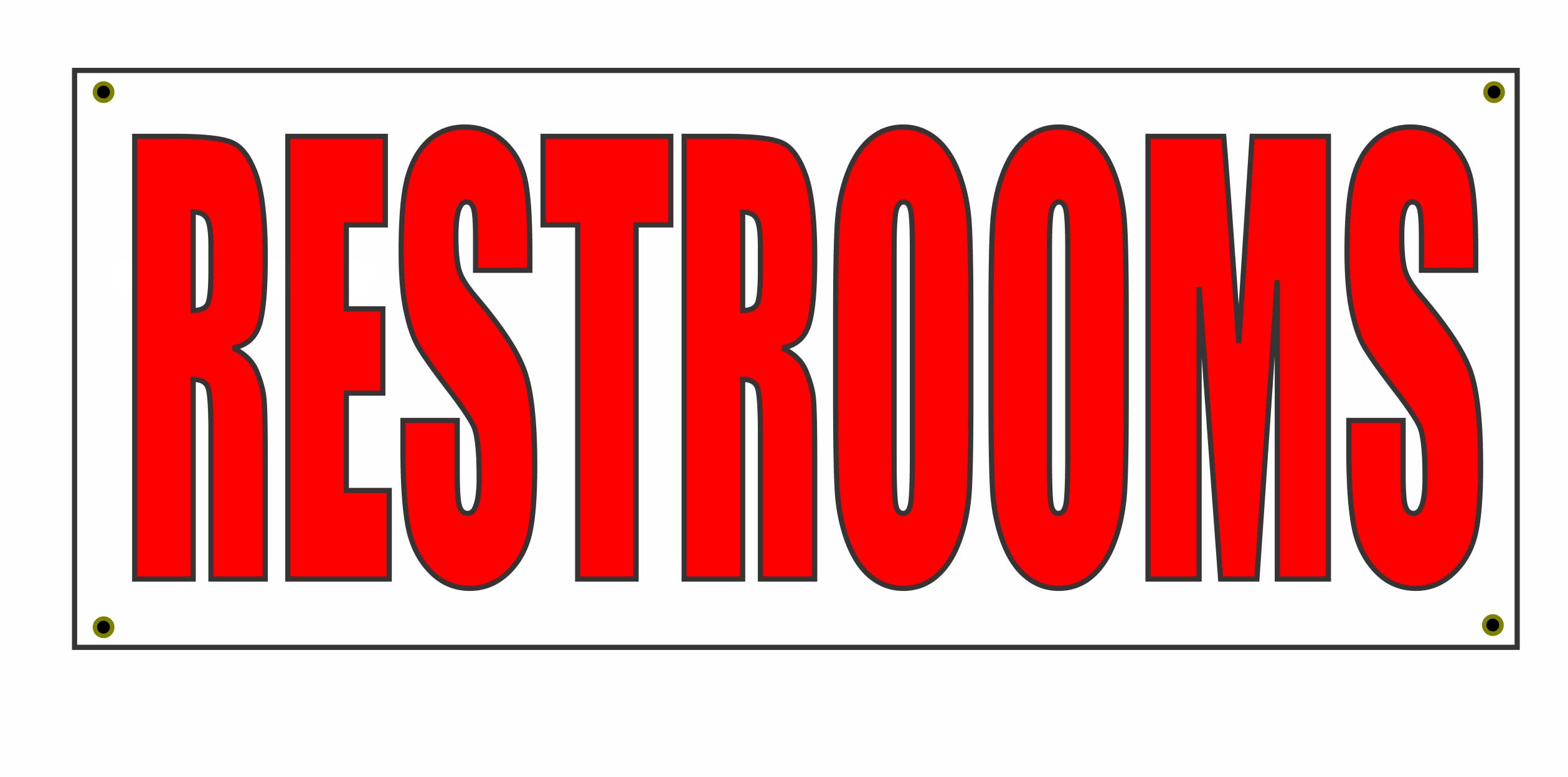 2x5 Large Restroom Banner Sign for Carnivals, Fairs, Concerts & Sports Events - Durable Bathroom Directional Signage for Outdoor Festivals & Public Venues
