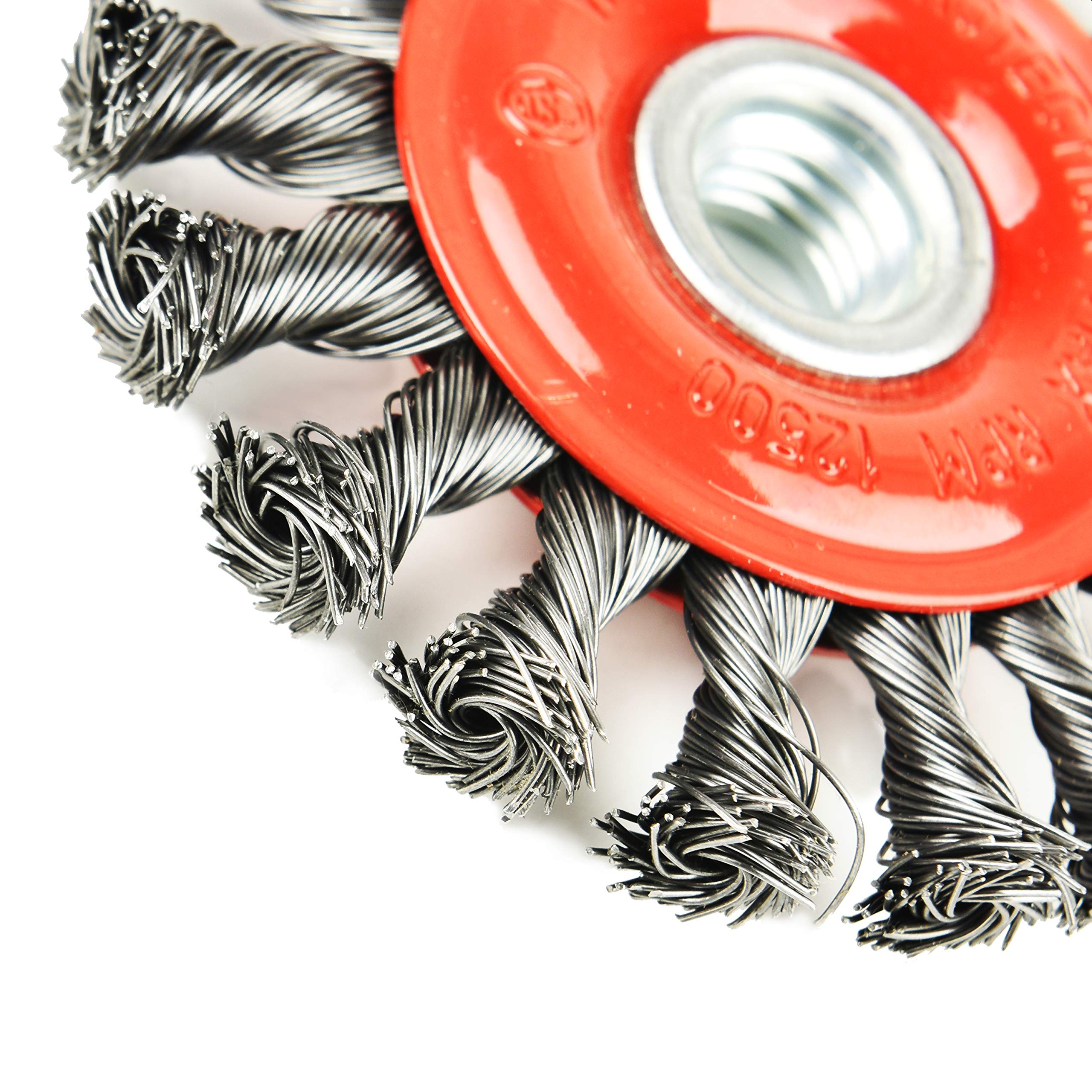 2 Pack 4 Inch Twist Knotted Wire Wheel Brush for Angle Grinders - 5/8