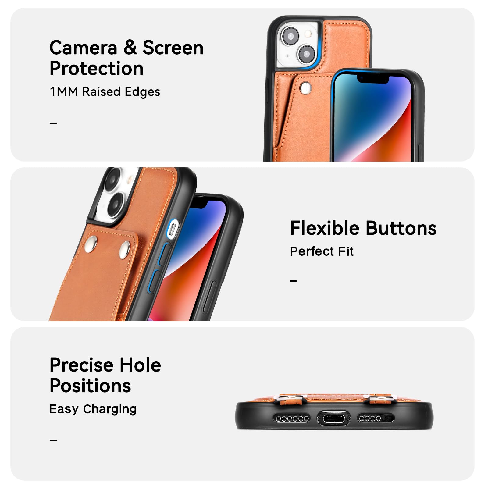 Premium Leather Wallet Phone Case for iPhone 14 Plus (6.7
