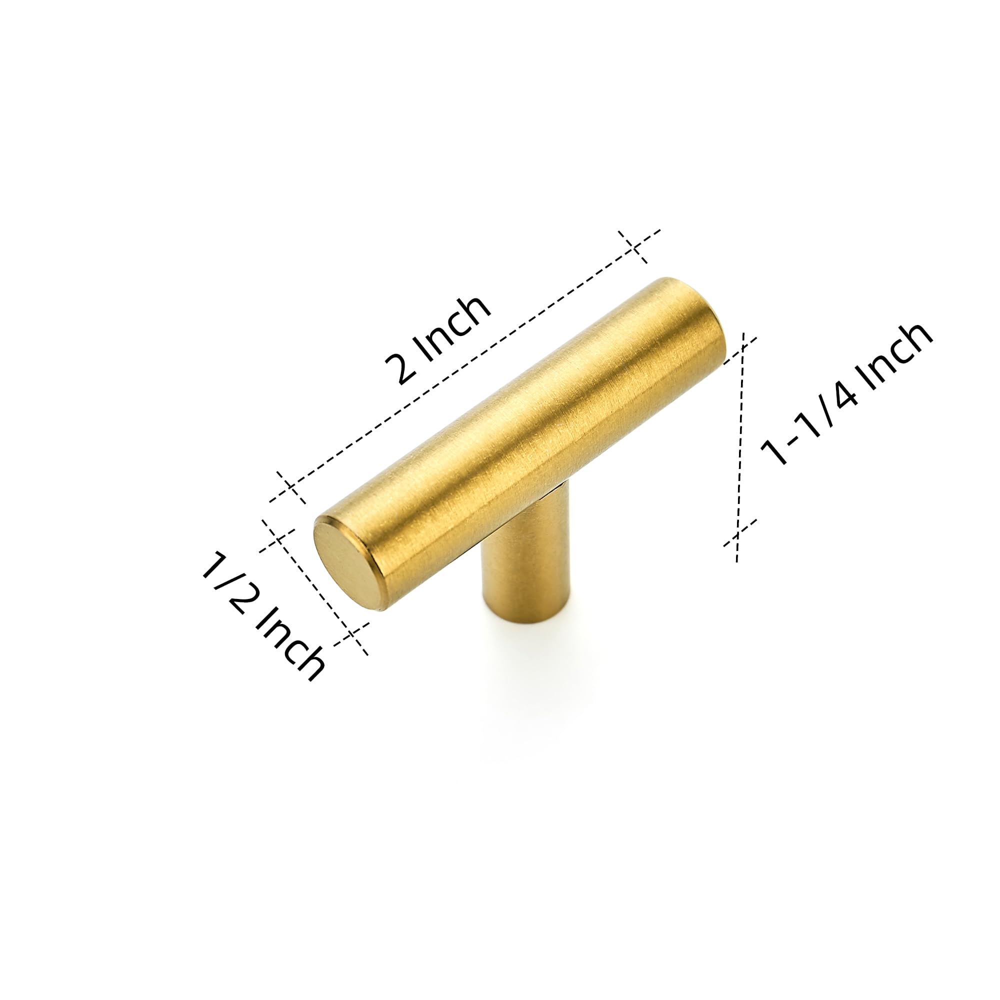 Stainless Steel Brushed Brass Cabinet Handles 2 Inch - 25 Pack for Kitchen Cupboard Drawer Pulls | Durable Hardware Handles for Modern Home & Office Cabinetry