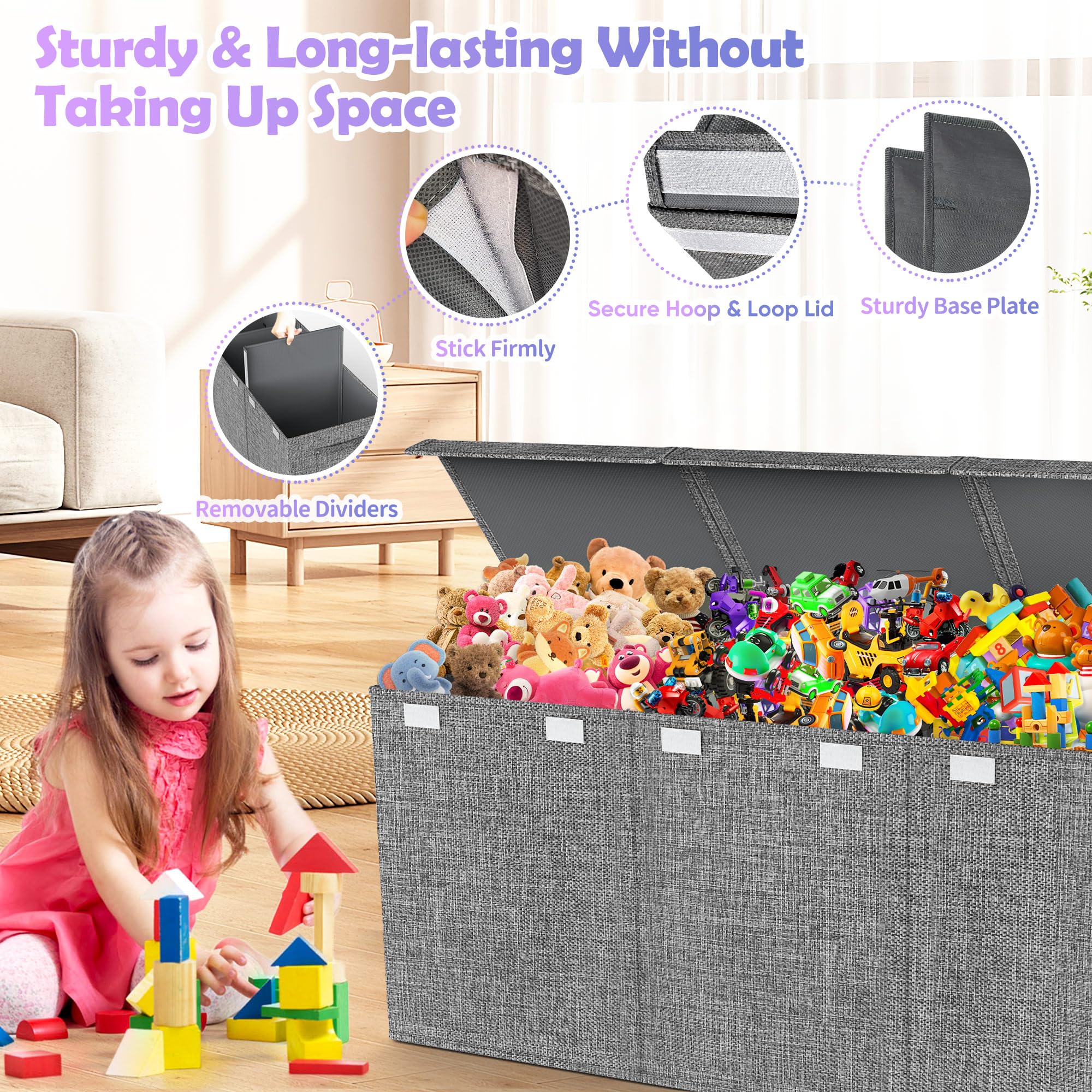 Extra Large Collapsible Toy Storage Box for Kids - 41