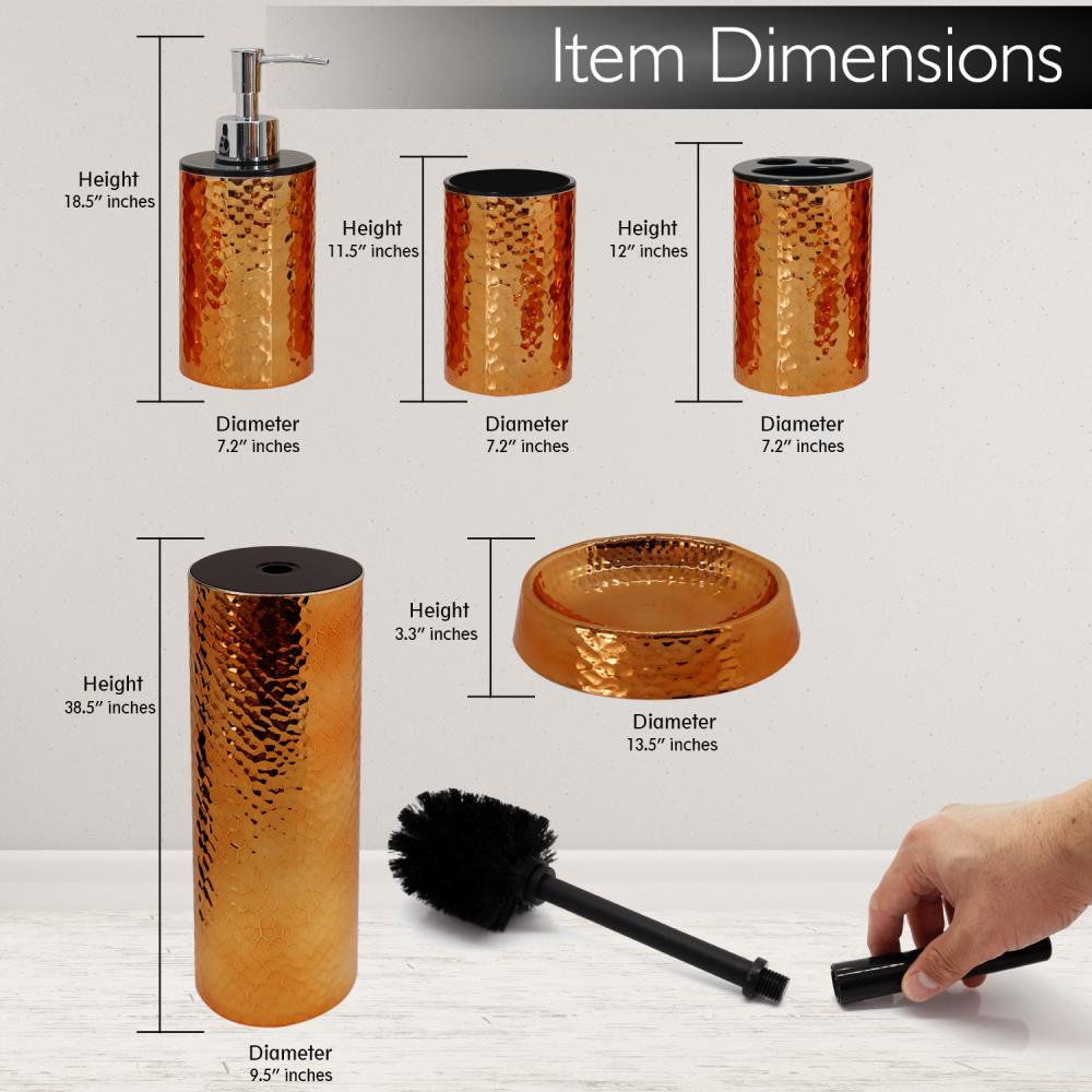 Premium Bathroom & Sink Accessory Set - 5-Piece Modern Vanity Organizer with Soap Dispenser, Toothbrush Holder & Tumbler - Perfect for Home, Hotel & Spa Decor