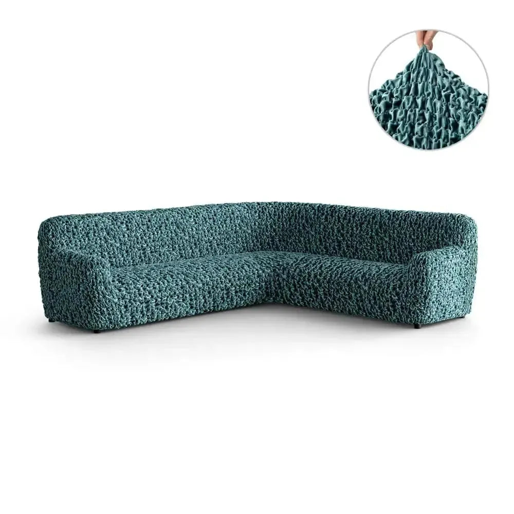 Fuco Velvet Corner Sofa Slipcover - Stretchable Furniture Protector for Living Room, Bedroom & Office - Soft & Durable Sofa Cover for Pets & Kids