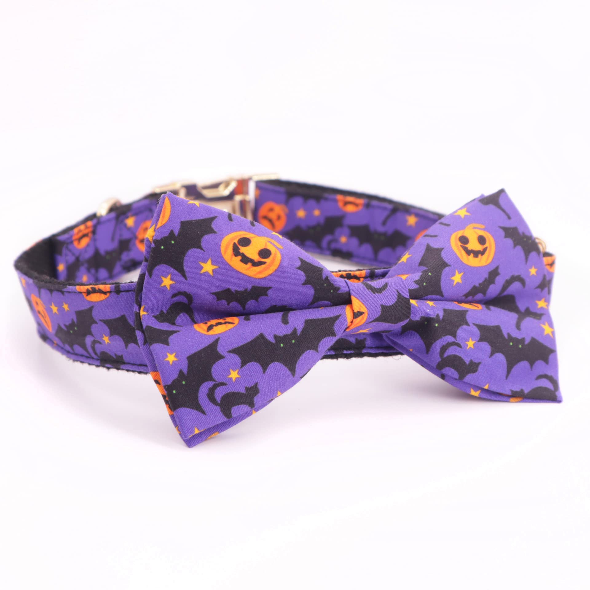 Halloween Dog Collar with Ghost & Flower Design - Purple Pet Collar for Small Dogs (XS) - Perfect for Costume Parties & Spooky Celebrations