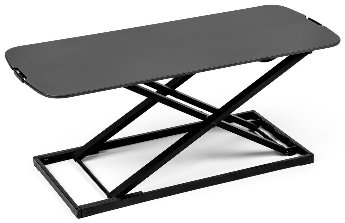 Height Adjustable Sit Stand Workstation for Desktop – Black (FDDX04LTBK) | Ergonomic Standing Desk Converter for Home & Office | Reduce Neck & Back Pain While Working