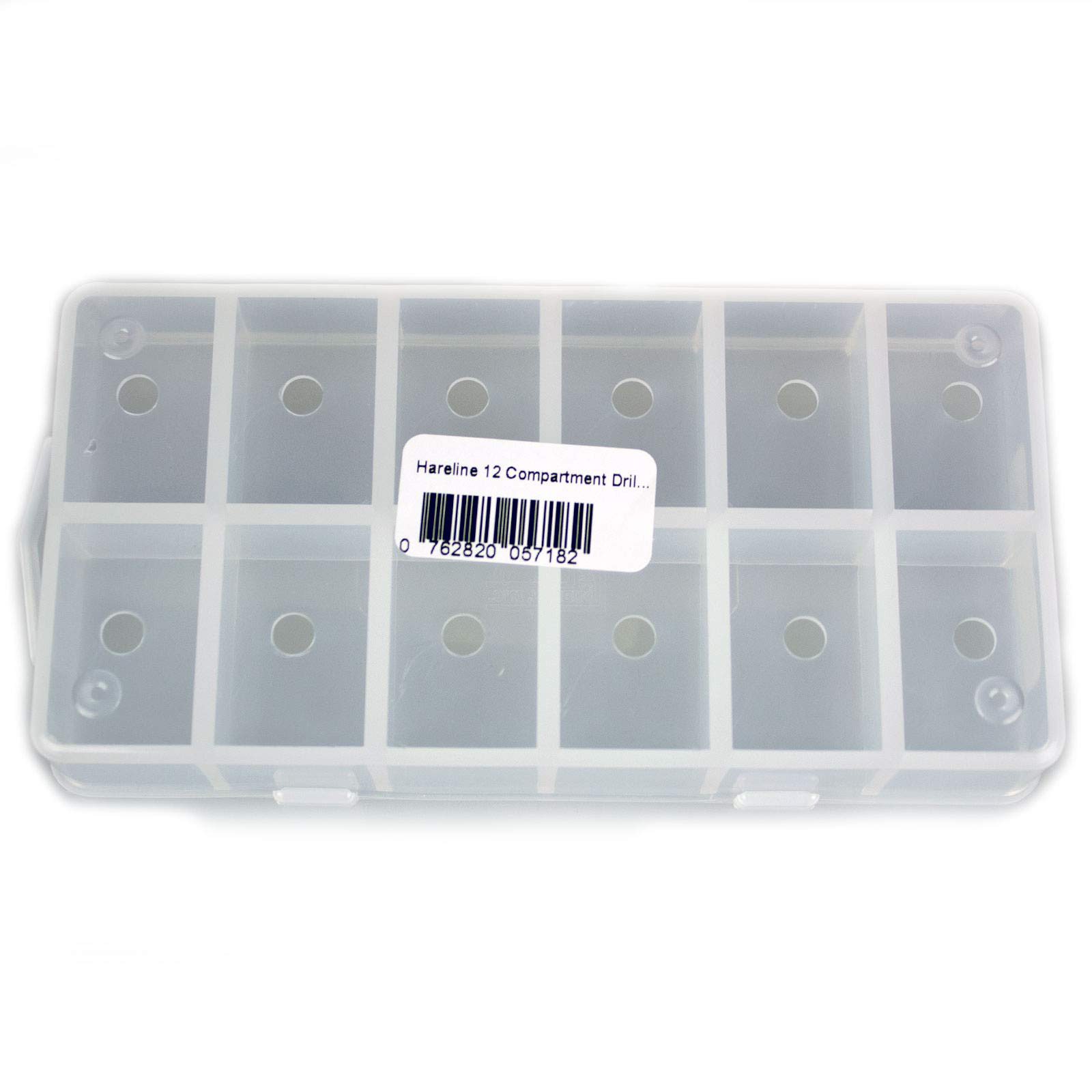 Hareline 12-Compartment Drilled Dubbing Box for Fly Tying - Organize & Store Fly Tying Materials - Perfect for Fly Fishing Enthusiasts & DIY Crafters