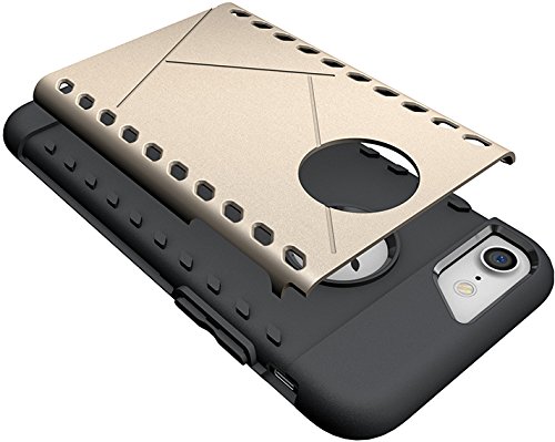 Shockproof Rugged iPhone 8 / iPhone 7 Case - Matte Gold Protective Cover | Slim Durable Anti-Scratch Phone Case for Outdoor, Work & Daily Use