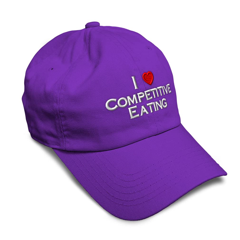 Soft Baseball Cap with (Love) Competitive Eating & Red Heart Design - Perfect for Hobbies, Cooking Lovers & Outdoor Activities