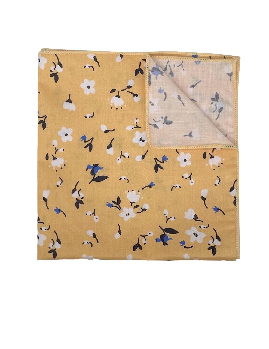 Kebocis Men's Floral Pocket Square Handkerchief - Stylish Silk Pocket Squares for Suits, Weddings & Formal Events