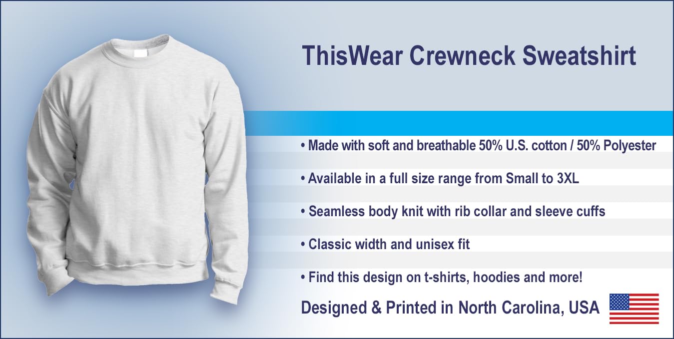 ThisWear Brooklyn Crewneck Sweatshirt - 时尚舒适男士女士秋冬必备，适合日常休闲、户外运动、居家穿着