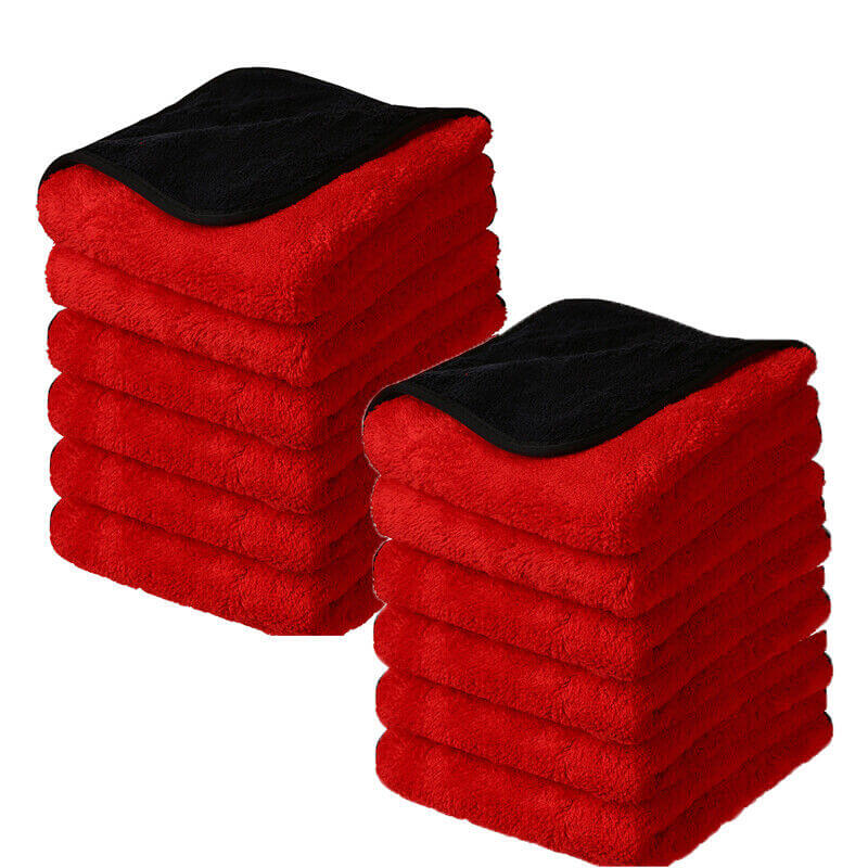 Premium Royal Coral Fleece Microfiber Towel Set - Ultra Soft & Absorbent 16x16 Inch Bath Towels (880GSM) - Pack of 12 for Spa, Gym, Beach & Luxury Home Use