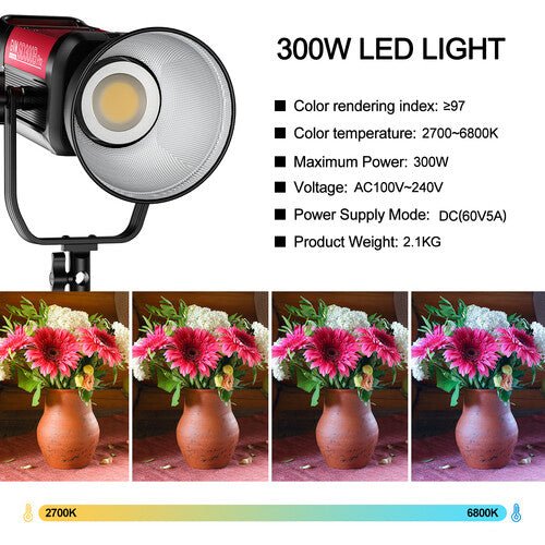 GVM Pro SD300B 300W Bi-Color LED Monolight - Professional Studio Lighting for Photography & Videography - Perfect for Portraits, Product Shoots, and YouTube Videos