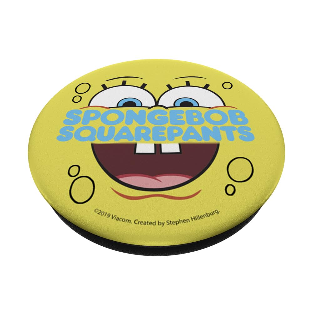 SpongeBob SquarePants Happy Big Face Logo PopSockets Standard PopGrip - Swappable Phone Grip & Stand for iPhone, Samsung & Smartphones - Perfect for Selfies, Gaming & Daily Use