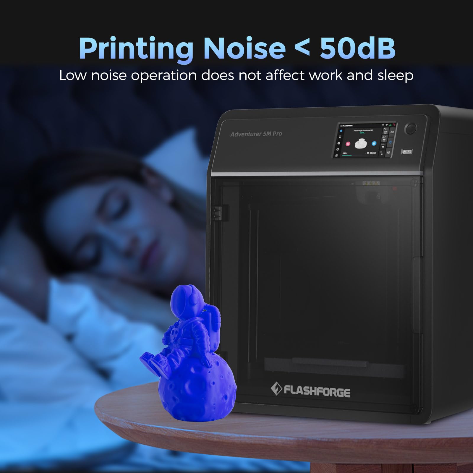 FLASHFORGE Adventurer 5M Pro 3D Printer - 600mm/s High-Speed FDM Printer with Auto Leveling, 280°C Quick Detachable Nozzle & Core XY Structure | Dual Filtration System | 220x220x220mm Build Volume | Perfect for Home, Office & Educational 3D Printing Projects