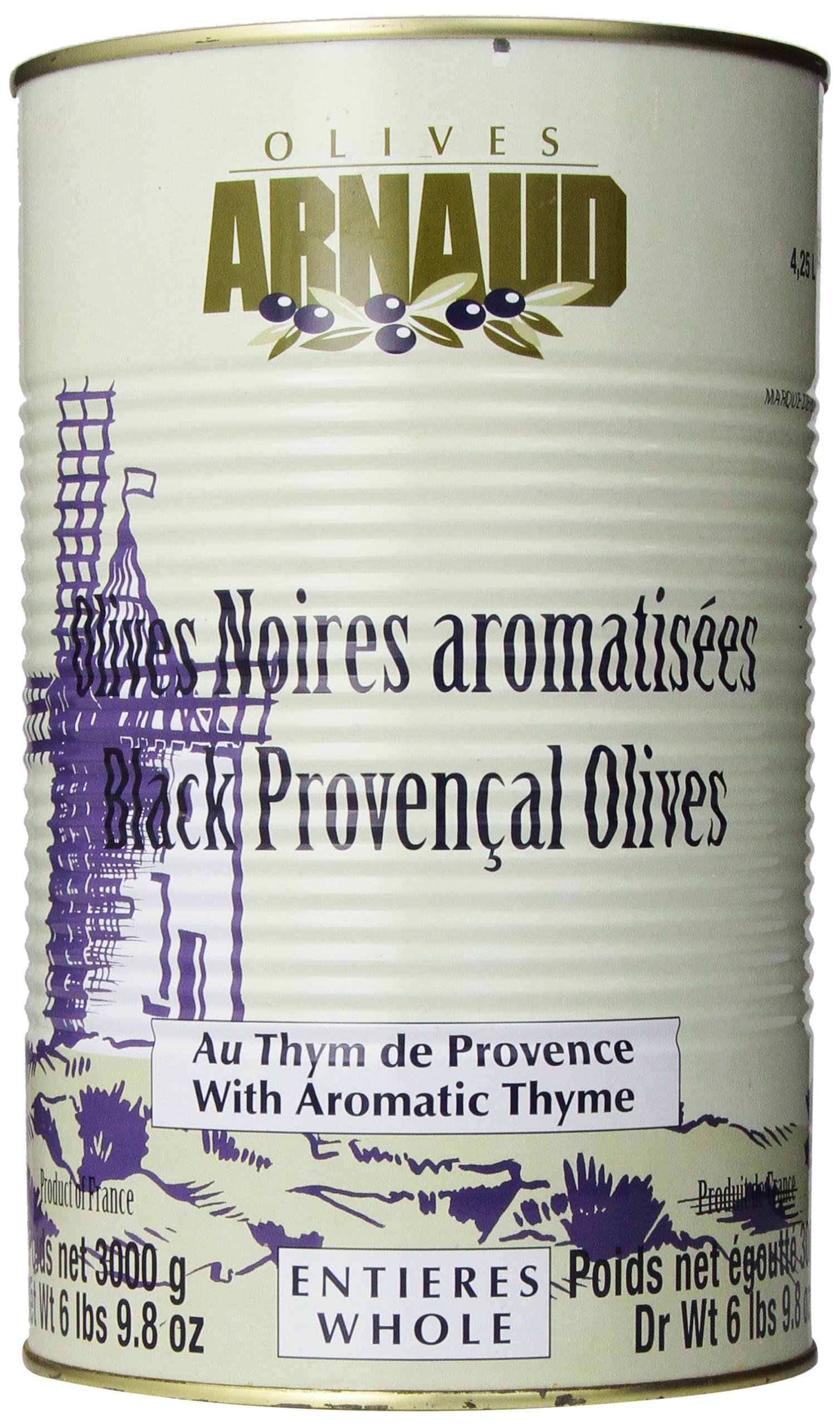 Premium Arnaud Black Olives - 6 Pound Bulk Size | Pitted & Kalamata Style | Perfect for Salads, Pizzas, Charcuterie Boards & Mediterranean Recipes