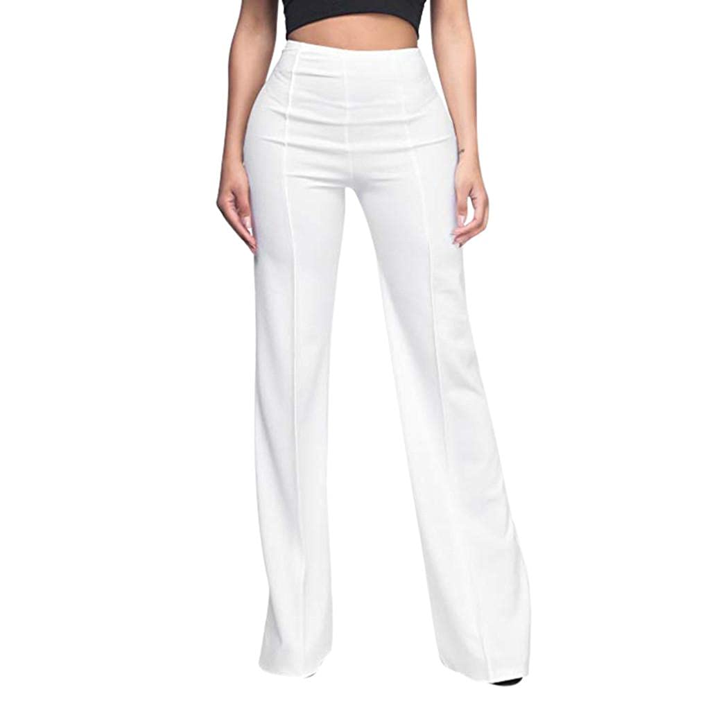 FULKAN Women's Bootcut Yoga Pants with Pockets - High Waisted Tummy Control Stretchy Workout Pants, Flared Bootleg Dress Pants for Yoga, Gym, Office & Casual Wear