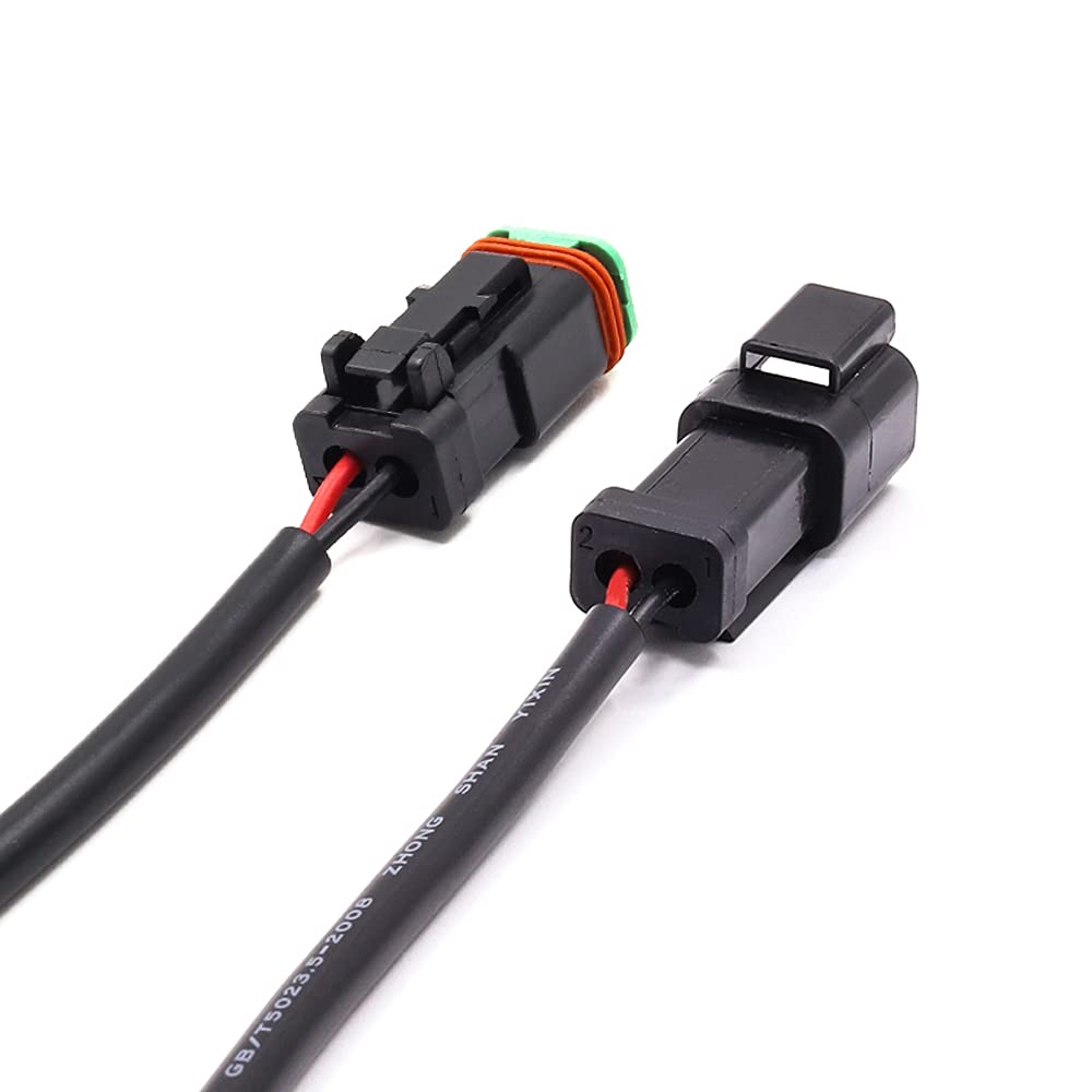 DT Connector 14AWG Terminal Kit - Waterproof Male/Female Adapter for 12V/24V Wiring - Perfect for LED Light Bars, Work Lights & Fog Lamps (5-Piece Set) - Ideal for Off-Road Vehicles, Trucks & Marine Applications
