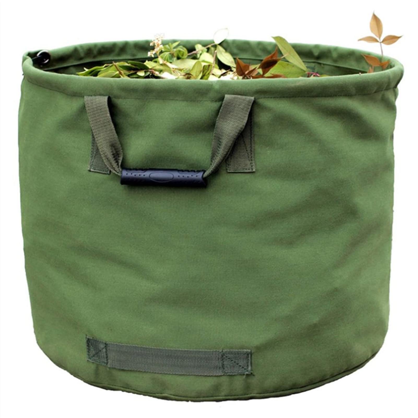 QTBH 600D Waterproof Oxford Cloth Reusable Trash Can Storage Bag - Heavy Duty Garden Waste Bag with 4 Handles for Yard, Lawn, Leaf, Plant & Kitchen Garbage (Green) | Perfect for Outdoor Gardening, Home Cleaning & Waste Management