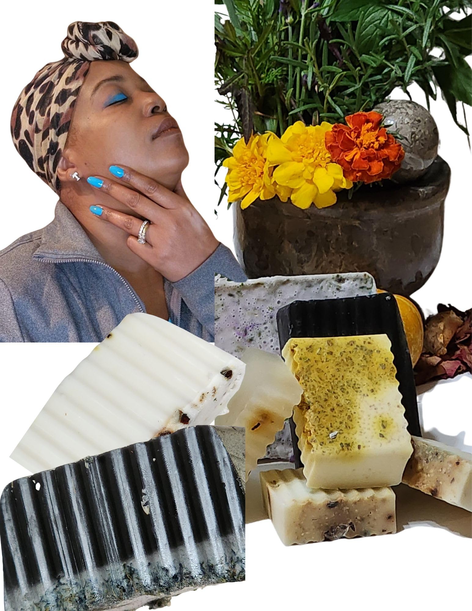 Handmade Shea Butter Soap with Lavender & Lemongrass - Natural Moisturizing Bar (6oz XL) for Dry Skin, Sensitive Skin Care & Relaxing Bath Time