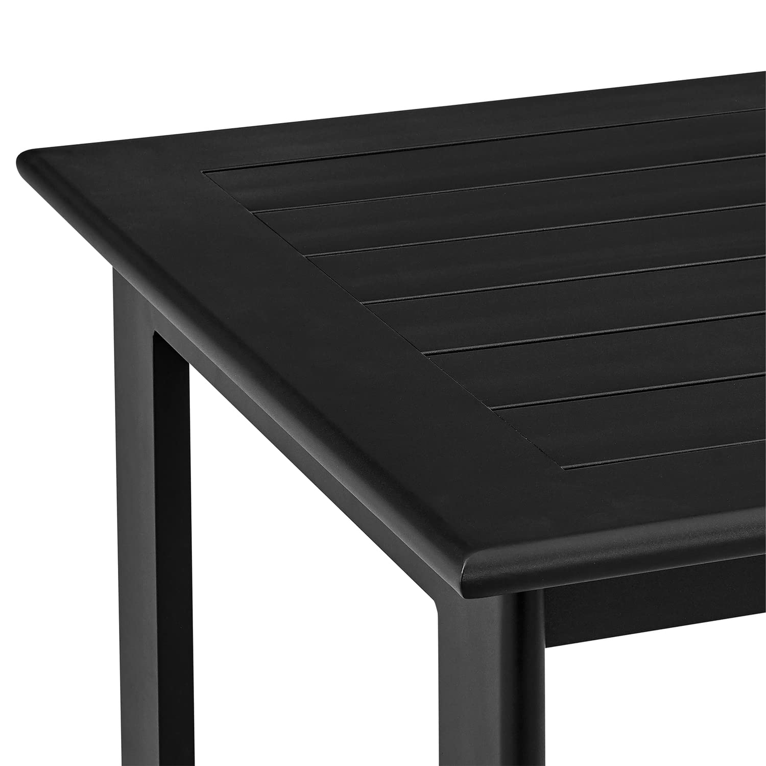 Armen Living Encinitas 5-Piece Outdoor Patio Bar Table Set with Aluminum Frame & Dark Grey Cushions - Perfect for Backyard, Poolside & Garden Dining