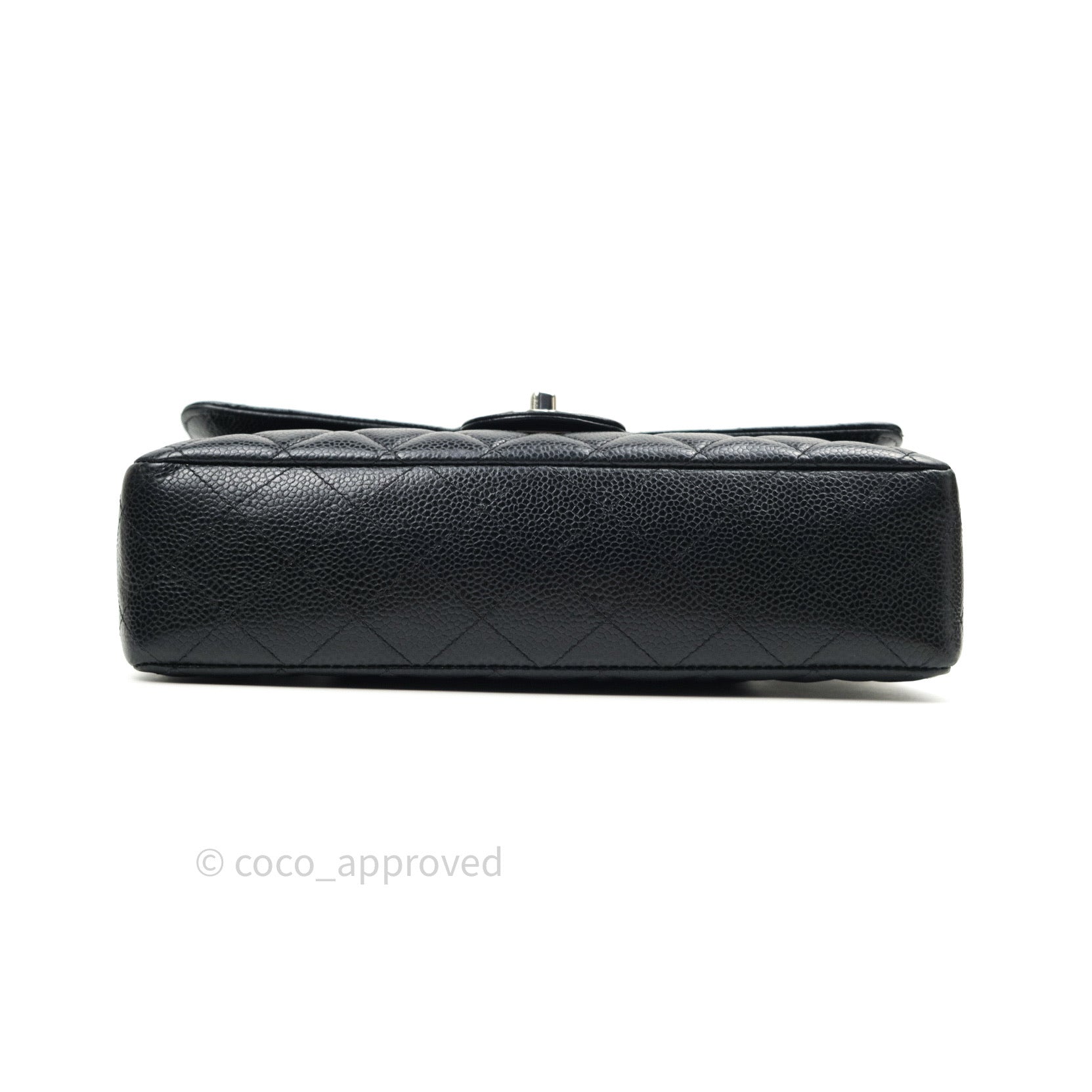 Chanel Classic Medium Double Flap Bag Black Caviar Leather with Silver Hardware - Luxury Shoulder Bag for Women, Perfect for Work, Parties & Special Occasions