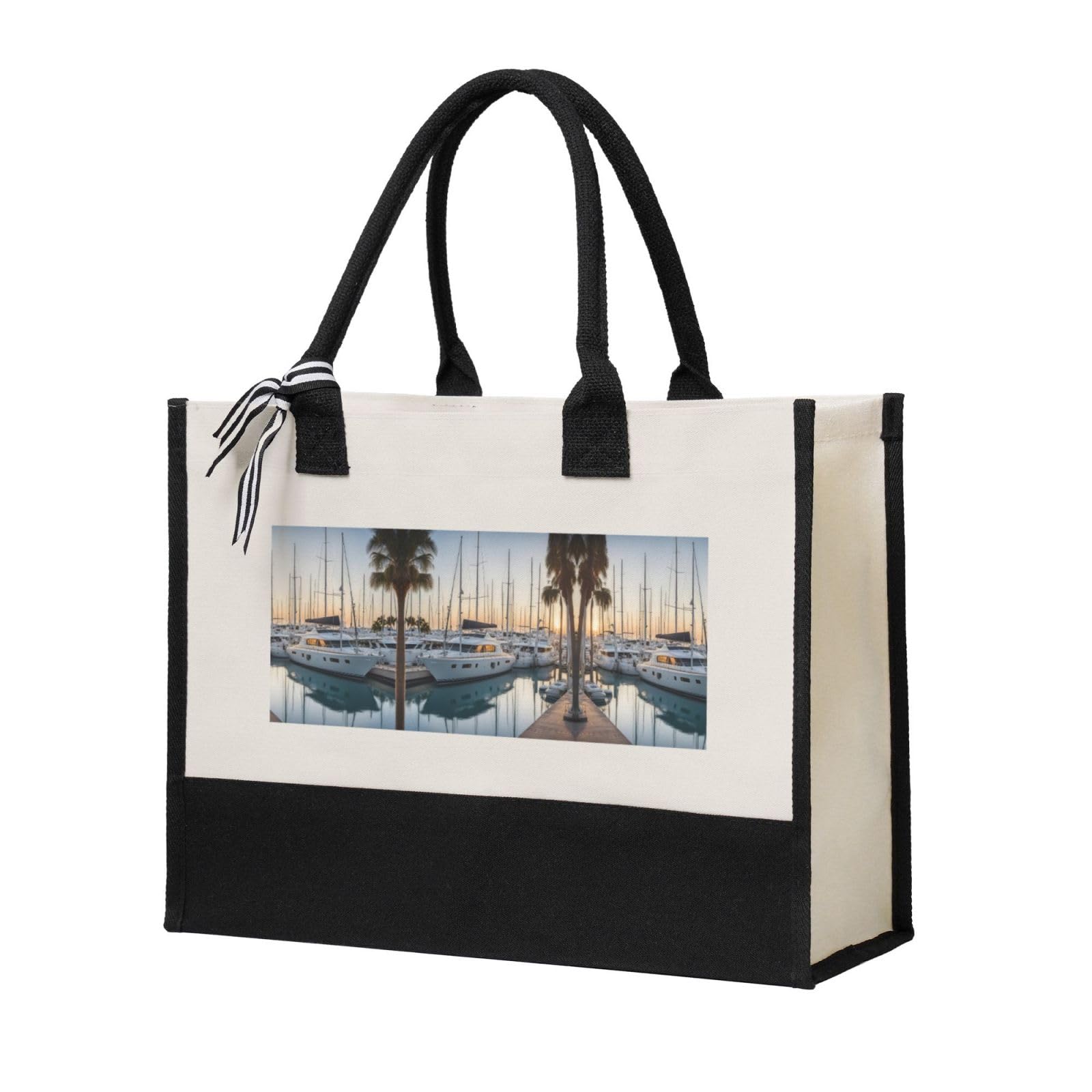 DRTGEDS Golf & Yacht Club Large Canvas Tote Bags - Reusable Grocery Shopping Tote with Sturdy Handles | Perfect for Beach, Groceries, Gym & Christmas Gifts