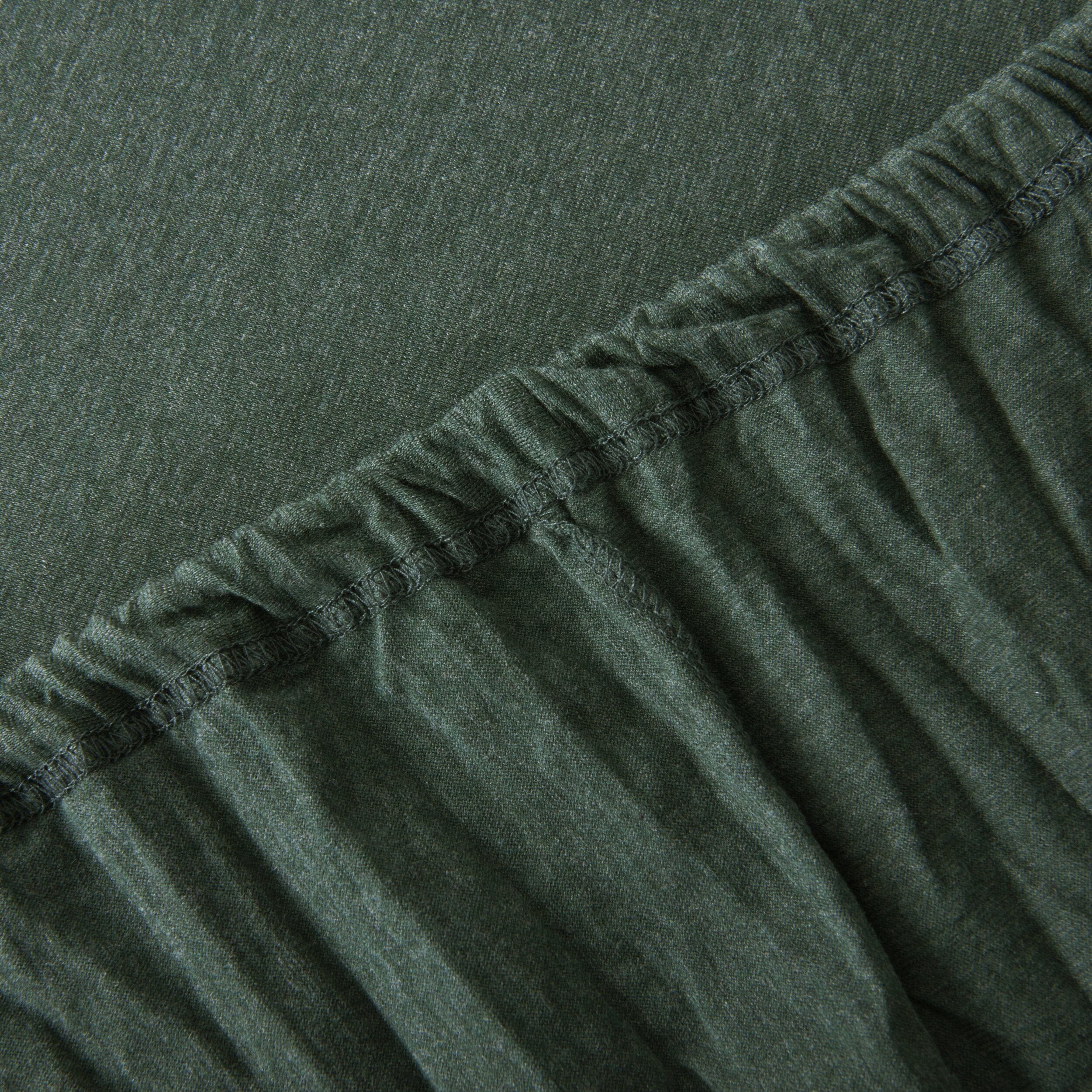 Premium 100% Cotton Verde Green Jersey Bedding Set - Soft & Breathable Queen/King Size Sheet Set for Comfortable Sleep - Perfect for Home, Hotel, and Guest Room Use