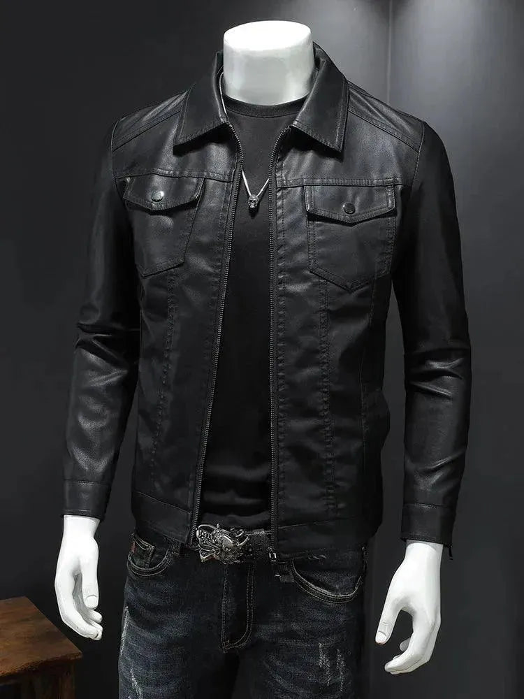 Men's Slim Fit Faux Leather Jacket - Stylish Vegan Leather Biker Jacket for Men | Perfect for Motorcycle Riding, Night Out & Casual Wear