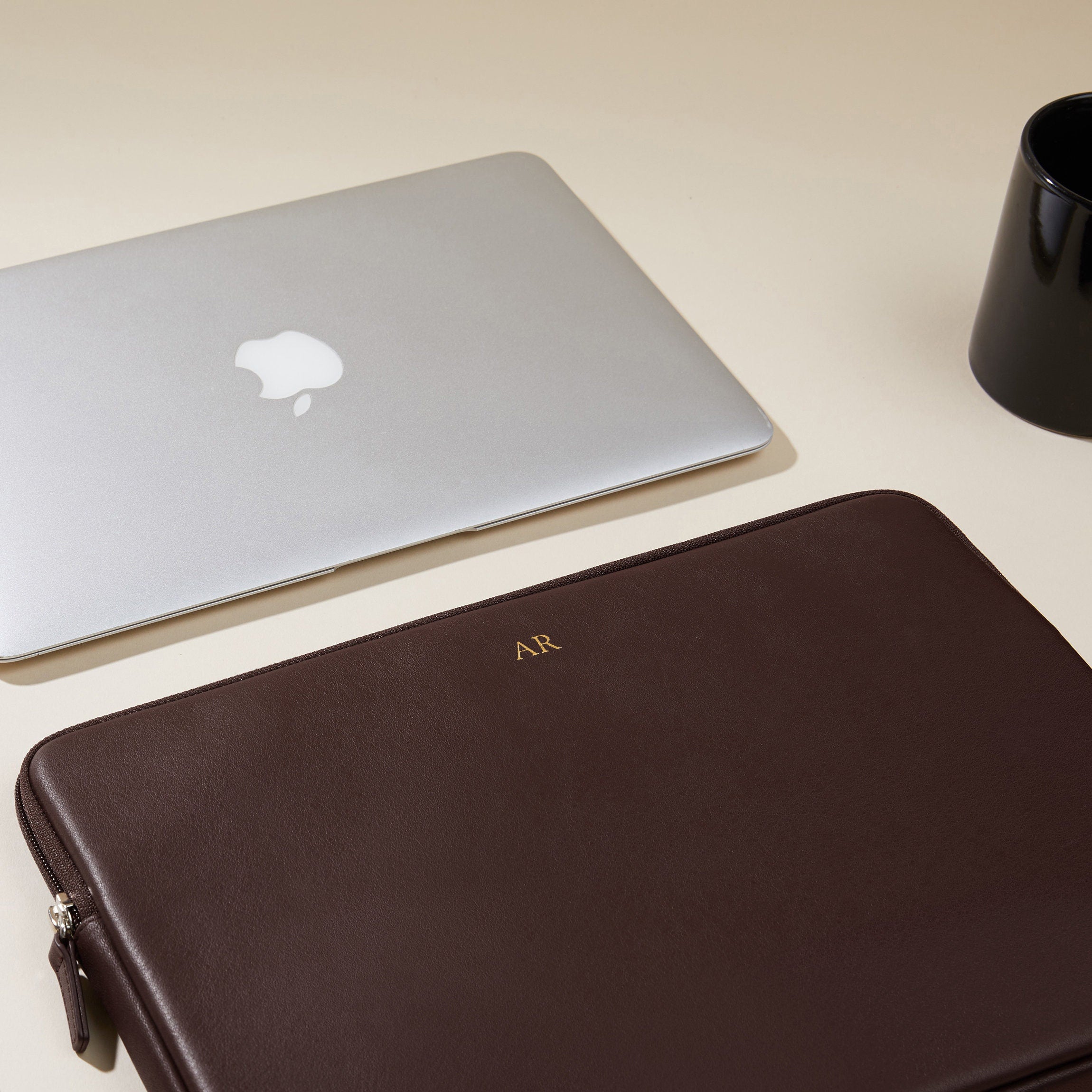 13 Inch MacBook Sleeve Case - Premium Brown Leather Protective Cover for MacBook Air/Pro - Perfect for Travel, Office & School Use