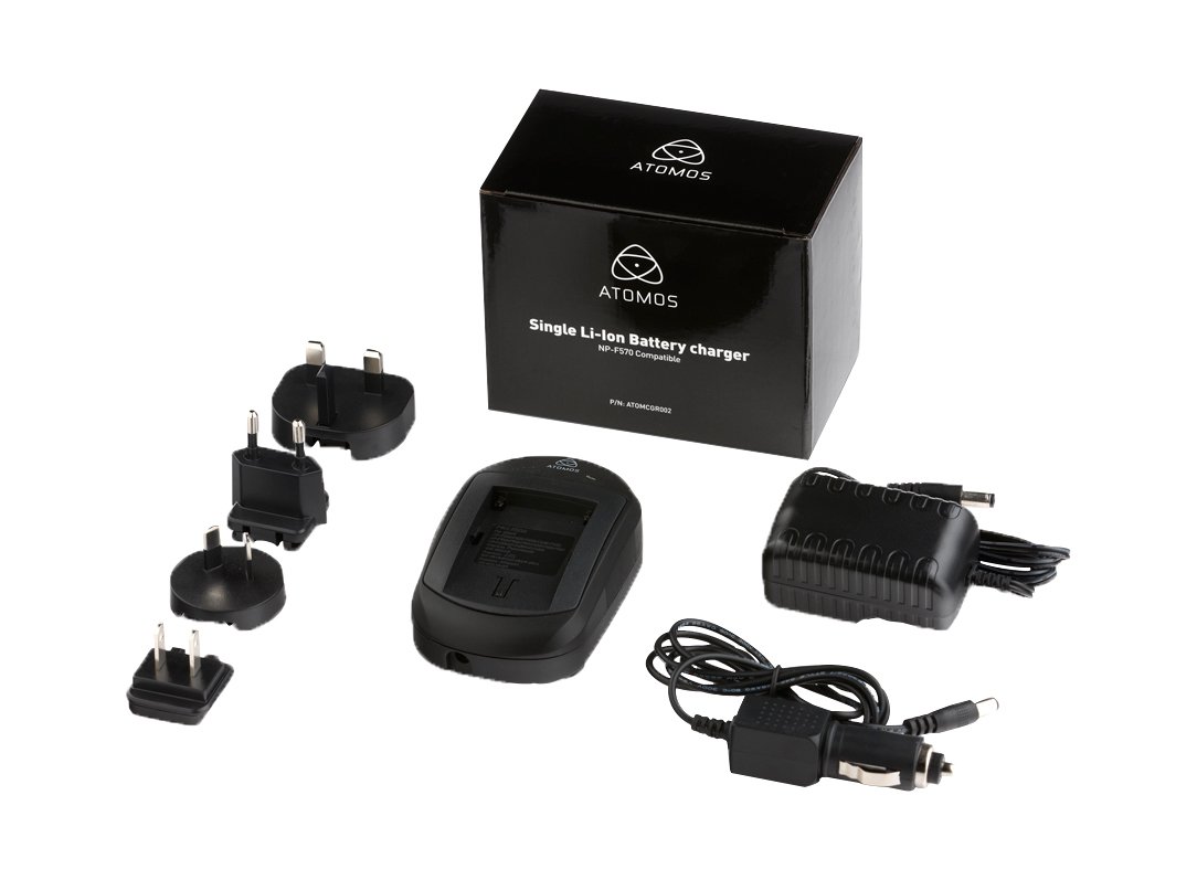 Atomos ATOMCGR002 Single Battery Charger - 1000mAh Fast Charging with USB Cable | Compatible with Cameras, Drones & Portable Devices