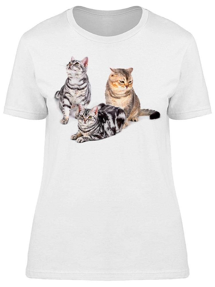 Women's Short Hair Cats Graphic T-Shirt - Cute & Comfortable Casual Tee for Cat Lovers | Perfect for Everyday Wear, Gifts & Cat-Themed Events