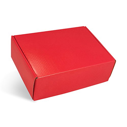 8x8x3 Inch Corrugated Shipping Boxes - Pack of 10 Red Decorative Tuck Top Mailing Packages | Durable Reversible Matte Gift Boxes for Ecommerce, Home Storage & Party Favors
