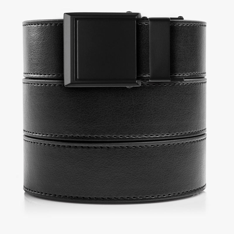 Premium Black Leather Belt with Custom Front Square Buckle - Stylish & Durable for Men's Casual & Formal Wear | Perfect for Office, Wedding & Everyday Outfits