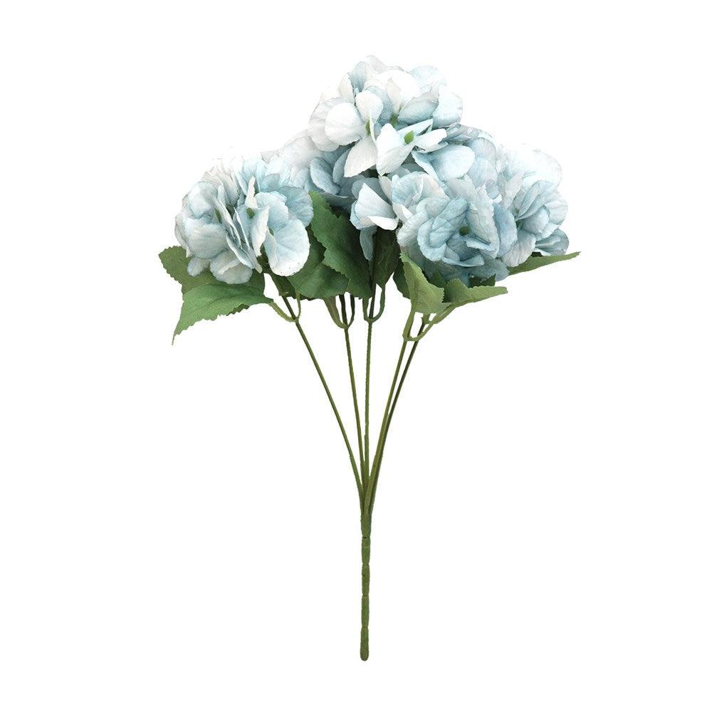 30cm Artificial Hydrangea Posy Bouquet - Blue Silk Flowers for Home Decor, Wedding Centerpieces, and Party Arrangements