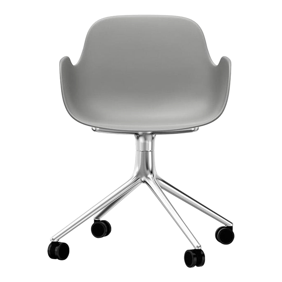 Modern Form Armchair with 4-Wheel Swivel Base - Ergonomic Office Chair for Home & Workspace - Perfect for Desks, Living Rooms, and Study Areas