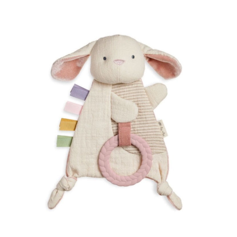 Bitzy Crinkle Sensory Toy with Teether - Soft Baby Chew Toy for Teething Relief & Tactile Stimulation - Perfect for Infants & Toddlers to Explore Textures & Soothe Gums