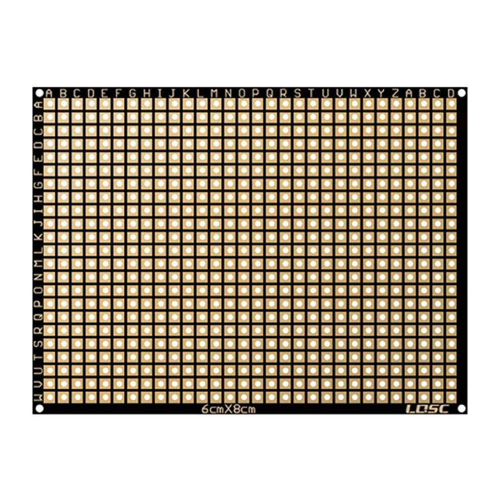 FR4 Single-Sided Flexible PCB Board 6x8cm 0.4mm Thickness with 2.54mm Pitch Holes - Universal Prototype Matrix for DIY Electronics, Breadboard Projects & Circuit Testing - Perfect for Arduino, Raspberry Pi & PCB Prototyping